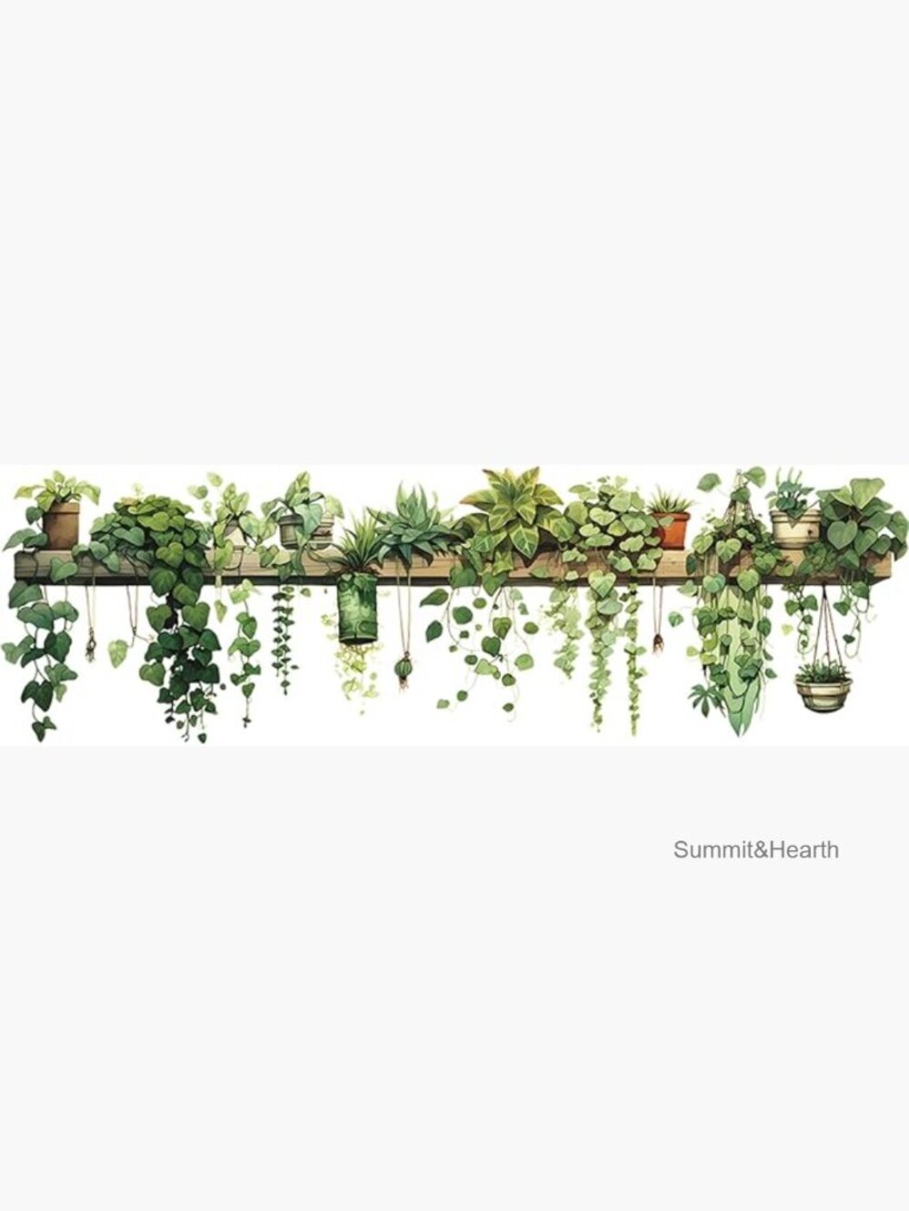 Removable PVC Wall Decal 35x12 Inch Botanical Leaf Pattern Indoor Decor
